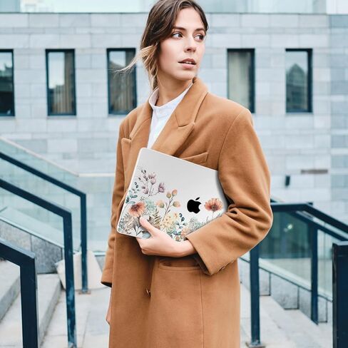 Compatible with MacBook Pro 13 inch Case 2022 2021 2020 Release M2 M1 A2338 A2251 A2289, Plastic Hard Shell&Keyboard Cover&Screen Protector&Webcam Cover&Type-C Adapter, Geometric Flowers in Kuwait