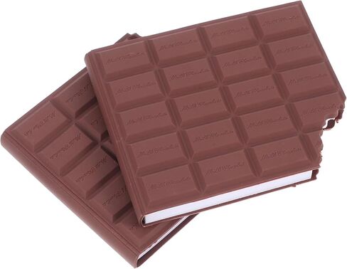 2pcs Realistic Chocolate Notebook, Scented Chocolate Note Pad Unique Sticking Memo Pads Page Mini Pocket Writing Book for Office Valentine's Day Party, Brown in Saudi Arabia