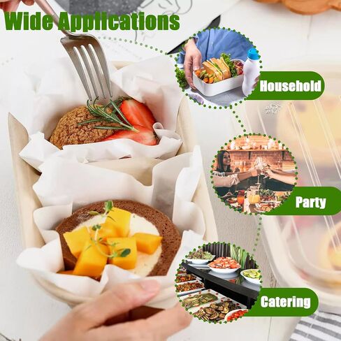 TINSKY 50 Pack Meal Prep Containers 32 Oz Paper Bowls with Lids Large Deep Rectangle Disposable Food Containers for Burrito, Nacho, Salad, Pasta in Saudi Arabia