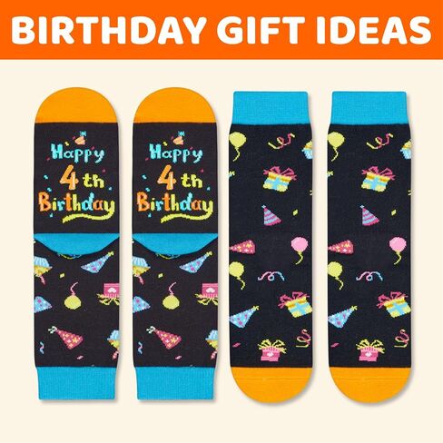 HAPPYPOP 7th Birthday Gifts Socks Ideas - Seven Year Old Gifts for Kids in Birthday Gift Box, Presents for 7 Year Olds with Greeting Card, Gifts for Boys Girls Age 7 in Saudi Arabia
