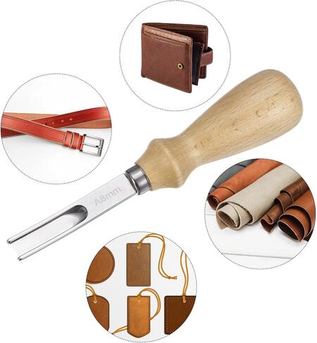Harfington 4pcs Leather Edge Beveler 4mm Wide Mouth Leather Edge Skiving Tool With 2 Whetstones Compound Formain in Saudi Arabia