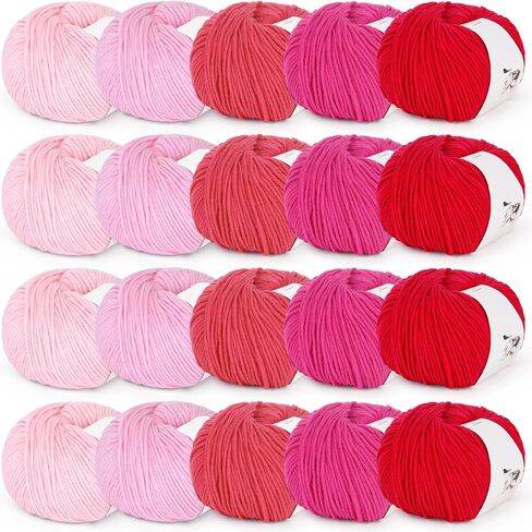 Katech 20 Skeins Cotton Yarn for Crocheting and Knitting- Cotton Crochet Yarn w/Basic Instructions-Milk Cotton Yarn-Soft Knitting Yarn-Knitting/Crochet Starter Kit in Kuwait