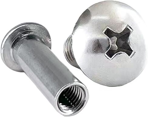 Aopin Scrapbook Photo Albums Screw Post Fit for 0.2inch(5mm) Hole Dia, Female M4x35mm Butt Screw for Binding Leather Saddles Purses Belt Repair, Carbon Steel Nickel Plating, Silver, 10 Sets in Saudi Arabia