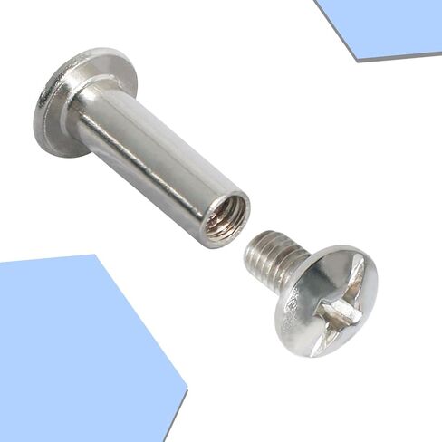 Aopin Scrapbook Photo Albums Screw Post Fit for 0.2inch(5mm) Hole Dia, Female M4x35mm Butt Screw for Binding Leather Saddles Purses Belt Repair, Carbon Steel Nickel Plating, Silver, 10 Sets in Saudi Arabia