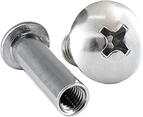 Aopin Scrapbook Photo Albums Screw Post Fit for 0.2inch(5mm) Hole Dia, Female M4x35mm Butt Screw for Binding Leather Saddles Purses Belt Repair, Carbon Steel Nickel Plating, Silver, 10 Sets in Saudi Arabia