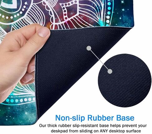 Desk Mat, XXL Large Gaming Mouse Pad, Anti-Slip Rubber Base Mousepad with Stitched Edges, Keyboard Mouse Mat Big Desk Pad for Work, Game, Office, Home,35.4x15.7 inch Mandala Art in Saudi Arabia
