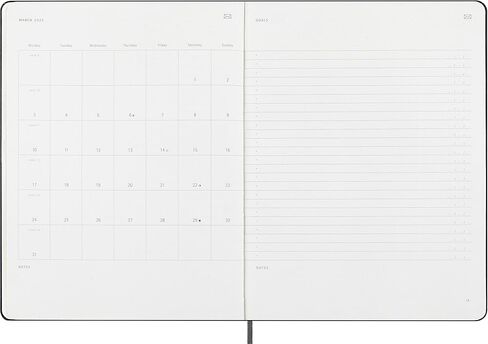 Moleskine 12 Month 2025 PRO Smart Weekly Vertical Planner, Hard Cover, XL (7.5" x 9.5") Black - Compatible with Moleskine Pen+ (Sold Separately) & App in Kuwait