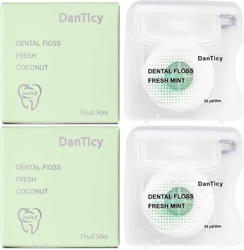 Coconut Oil Dental Floss for Wide Spaces Implants, Bridges, and Braces, Mint, Waxed,Expands (1) in Saudi Arabia