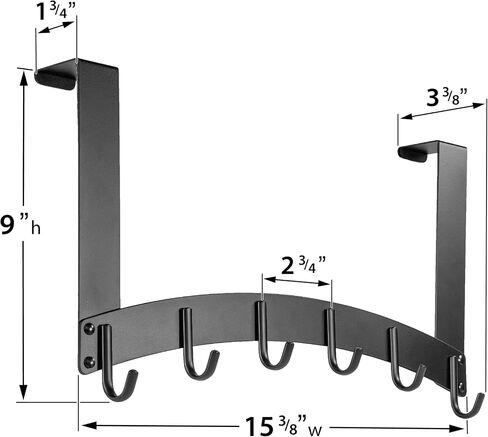 LYNK Professional® Home™ Over Door Hooks Rack - 12 Hook Over Door Hanger - Over Door Towel Rack - Hanging Towels or Clothes - for Bathroom, Bedroom or Laundry Room – Lifetime Ltd. Warranty - Black in Saudi Arabia