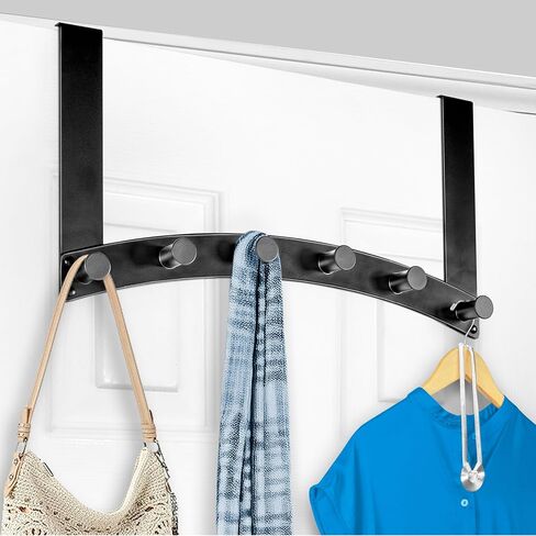 LYNK Professional® Home™ Over Door Hooks Rack - 12 Hook Over Door Hanger - Over Door Towel Rack - Hanging Towels or Clothes - for Bathroom, Bedroom or Laundry Room – Lifetime Ltd. Warranty - Black in Saudi Arabia