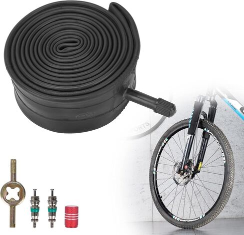 RUTU 24/26 Inch Bike Tubes,24/26x1.75/2.125 Inner Tube with 32mm Schrader Valve and Installation Accessorie - Compatible with 24/26x2.125 24/26x1.95 Bike Tube - Premium Heavy Butyl Inner Tube in Kuwait