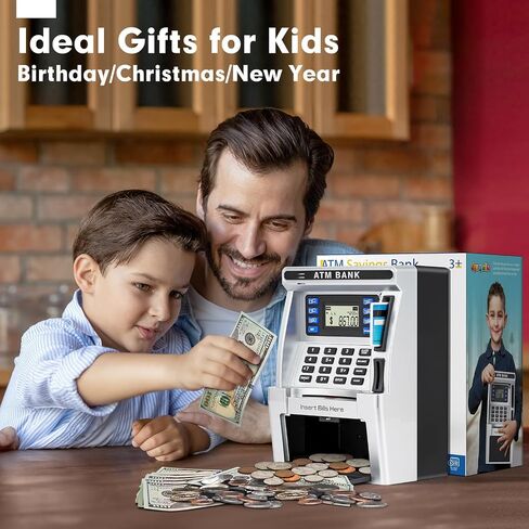 Pink Piggy Bank for Kids, ATM Machine Bank for Real Money with Debit Card, Bill Feeder, Coin Recognition, Balance Calculator, Electronic Savings Safe Box, Gifts for Teen Boy Girl in Saudi Arabia