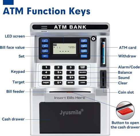 Pink Piggy Bank for Kids, ATM Machine Bank for Real Money with Debit Card, Bill Feeder, Coin Recognition, Balance Calculator, Electronic Savings Safe Box, Gifts for Teen Boy Girl in Saudi Arabia
