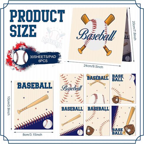 6 Pcs Softball Themed Sticky Notes, Softball Gifts for Daughter Grandaughter Teens Softball Lover, Softball Accessories Stuff, Softball Party Favors, 3.9 in x 3.15 in to Do List Notepad 180 Pages in Saudi Arabia