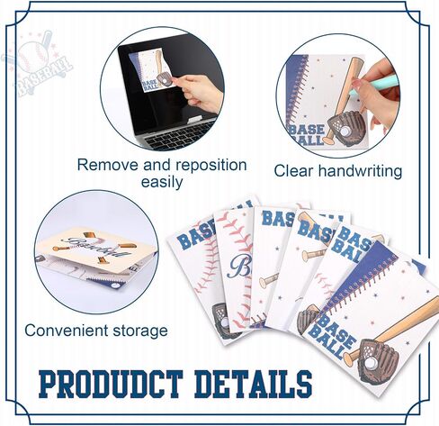 6 Pcs Softball Themed Sticky Notes, Softball Gifts for Daughter Grandaughter Teens Softball Lover, Softball Accessories Stuff, Softball Party Favors, 3.9 in x 3.15 in to Do List Notepad 180 Pages in Saudi Arabia