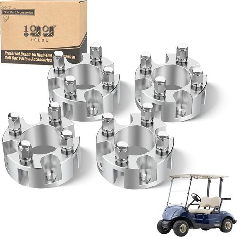 10L0L GOLF CART 2 بوصة فواصل العجلات لـ Yamaha ، Ezgo ، Club Car (نمط الترباس 4 × 72 مم ، محور محور 68 مم ، 1/2-20 ترصيع) 4 حزمة ، أسود in Saudi Arabia