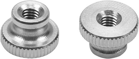 Yinpecly Knurled Thumb Nuts, M6 Through Hole Round Knobs ，Whitewash 304 Stainless Steel, Pack of 5 in Saudi Arabia