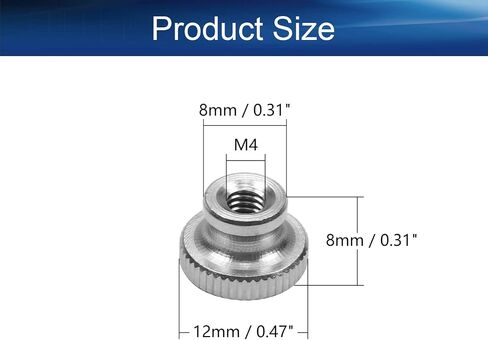 Yinpecly Knurled Thumb Nuts, M6 Through Hole Round Knobs ，Whitewash 304 Stainless Steel, Pack of 5 in Saudi Arabia