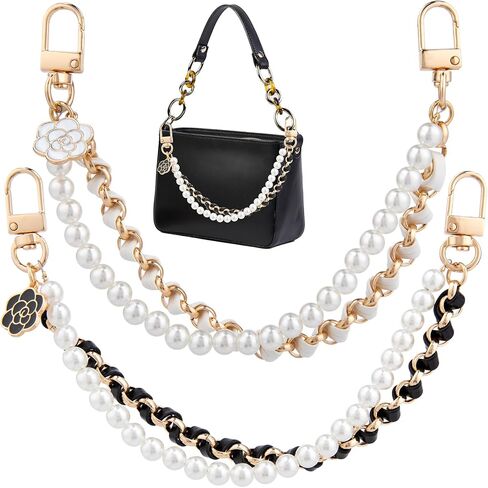 YALOJE Butterfly Purse Bag Chain, Metal Double Chain Handbag Extender Straps for Women, Elegant Bag Charm Decoration Short Handle Replacement Accessories for Shoulder Crossbody Bags - Silver, 1pcs in Saudi Arabia