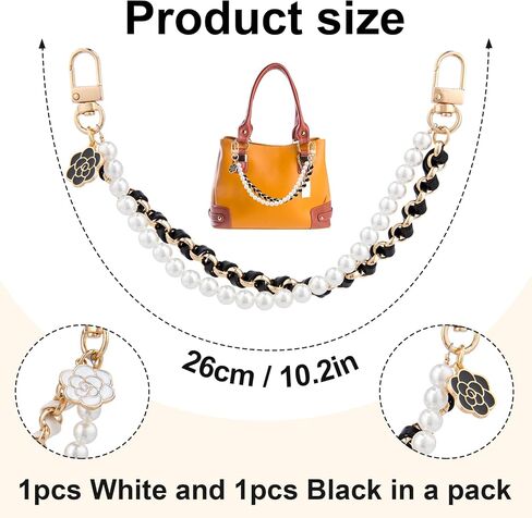 YALOJE Butterfly Purse Bag Chain, Metal Double Chain Handbag Extender Straps for Women, Elegant Bag Charm Decoration Short Handle Replacement Accessories for Shoulder Crossbody Bags - Silver, 1pcs in Saudi Arabia
