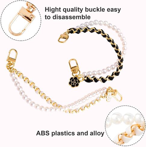 YALOJE Butterfly Purse Bag Chain, Metal Double Chain Handbag Extender Straps for Women, Elegant Bag Charm Decoration Short Handle Replacement Accessories for Shoulder Crossbody Bags - Silver, 1pcs in Saudi Arabia