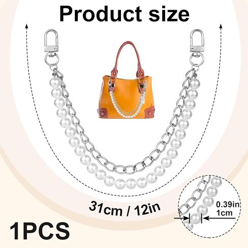 YALOJE Butterfly Purse Bag Chain, Metal Double Chain Handbag Extender Straps for Women, Elegant Bag Charm Decoration Short Handle Replacement Accessories for Shoulder Crossbody Bags - Silver, 1pcs in Saudi Arabia