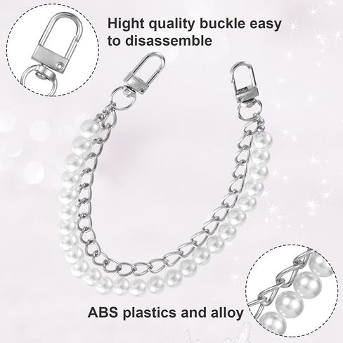 YALOJE Butterfly Purse Bag Chain, Metal Double Chain Handbag Extender Straps for Women, Elegant Bag Charm Decoration Short Handle Replacement Accessories for Shoulder Crossbody Bags - Silver, 1pcs in Saudi Arabia
