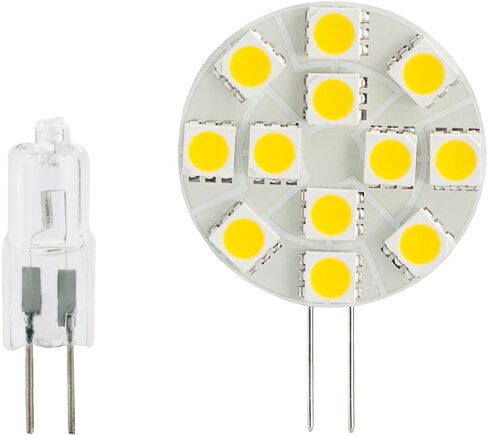 SG4-12T-DW Side Pin G4 LED Disc Halogen Replacement Bulb, 2.4W, 20-25W Equal, Daylight White 5000K, 5-Pack(Not Dimmable) in Saudi Arabia