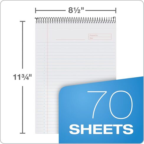 Tops Docket Gold Project Planner ، 8-1/2 "× 11-3/4" ، حدود الأسلاك العلوية ، قاعدة المشروع ، غطاء بولي ، 70 ورقة (99710)-أبيض (حزمة 2) in Kuwait