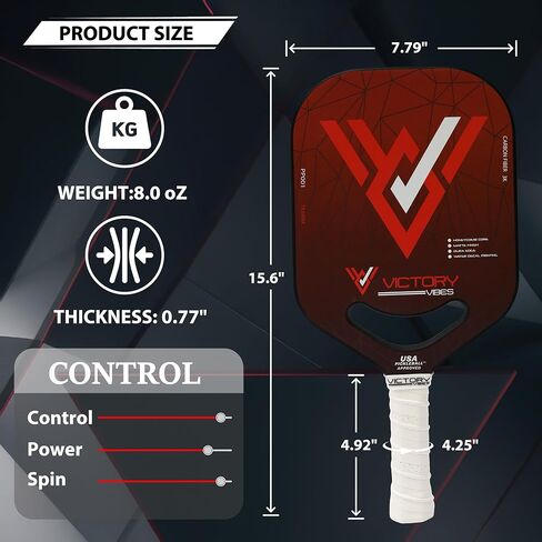 Pictory Vibes Pickleball Paddlles - Pickleball Paddles Made Carbon Fiber زادت مع لقطات دقيقة ، عسل Polypropylen in Saudi Arabia