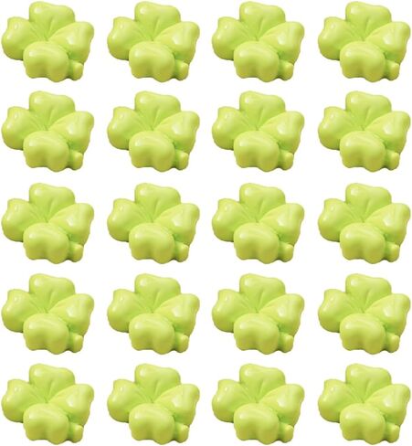 50PCS Mini Green Four Leaf Clover DIY Accessory Artificial Mini Resin Clover for St. Patrick's Day Miniature Shamrock Flatback Craft Embellishment for Hair Clips Jewelry Making Supplies (Green) in Kuwait
