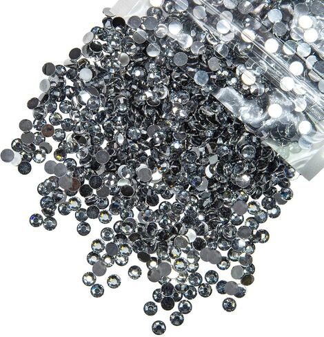 1550PCS 5mm Metallic Gray Resin Rhinestones for Crafting Flatback Mine Grey Stones Bulk SS20 Diamonds Crystals Gems Charms Supplies for Nails Face Eyes Makeup Tumblers Bottles Crafts Clothes in Saudi Arabia