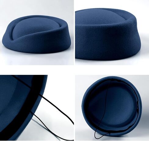 Stewardess Hat Felt Air Hostesses Pillbox Hat Teardrop Fascinator Base Sweet Design in Kuwait