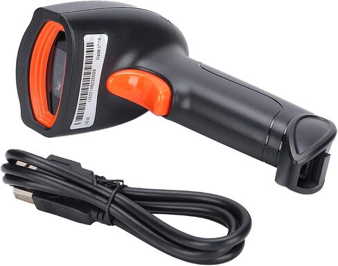 الماسح الضوئي الباركود ، 1D/2D رمز QR USB قارئ محمول 360 درجة قطرة القراءة لاستشعار نظام POS ، المتجر ، المستودع (البرتقالي الأسود) in Kuwait