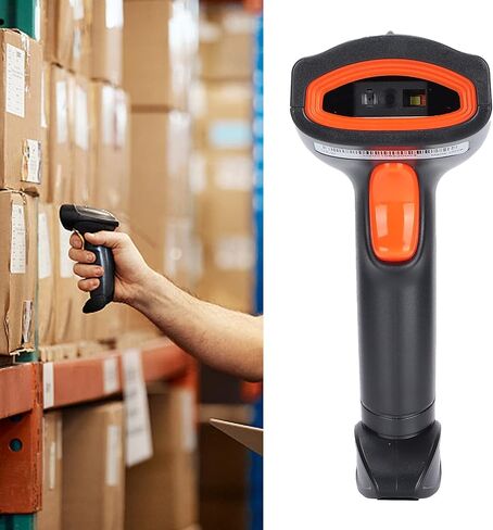 الماسح الضوئي الباركود ، 1D/2D رمز QR USB قارئ محمول 360 درجة قطرة القراءة لاستشعار نظام POS ، المتجر ، المستودع (البرتقالي الأسود) in Kuwait