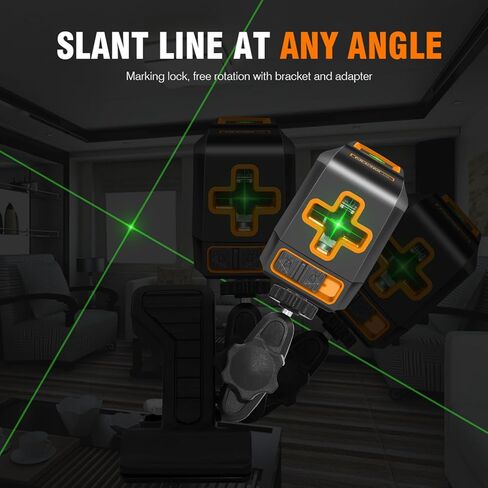 أداة مستوى الليزر ذاتية التسوية مع سطوع قابل للتعديل ، أداة بناء مستوى ليزر متشابكة للتعليق على الصور ، بلاط الأرضيات ، تجديد المنزل ، مشاريع DIY in Kuwait