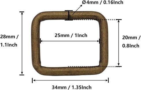 BIKICOCO Metal Rectangle Ring Buckles Square Strap Webbing Belt Rings for Bag Purse Non Welded 1 x 3/4 Inch in Saudi Arabia