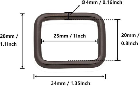 BIKICOCO Metal Rectangle Ring Buckles Square Strap Webbing Belt Rings for Bag Purse Non Welded 1 x 3/4 Inch in Saudi Arabia