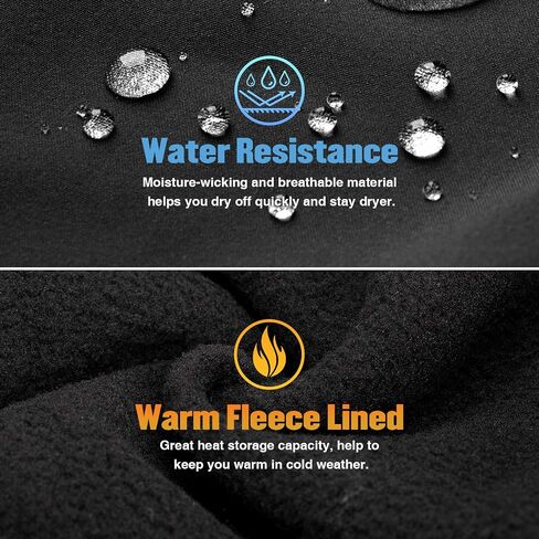 Wespornow Men's-Fleece-Lined-Hiking-Pants Water-Resistance-Snow-Ski-Pants Softshell Snowboarding Pants for Winter, Outdoor in Kuwait