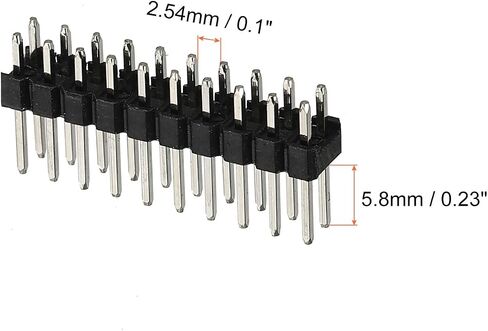 PATIKIL Straight Pin Header DIP Double Row 20 Pin 2.54mm Pitch Gold Plated for PCB Pack of 20 in Saudi Arabia