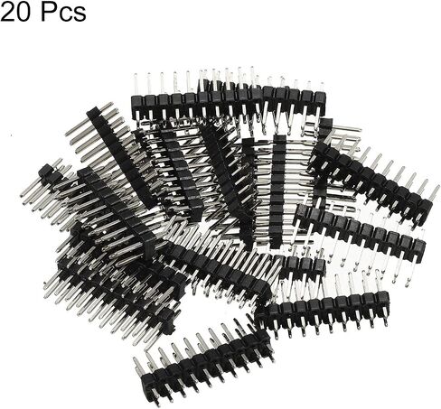 PATIKIL Straight Pin Header DIP Double Row 20 Pin 2.54mm Pitch Gold Plated for PCB Pack of 20 in Saudi Arabia