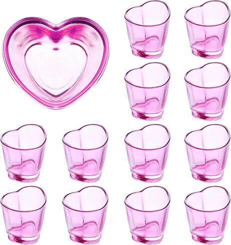 Shot Glasses, 1.5oz Heart Shaped Shot Glasses Set of 12/Soju Shot Glasses/Cute Shot Glasses/Bulk Shot Glasses/Tequila Shot Glasses/Pink Shot Glasses in Saudi Arabia