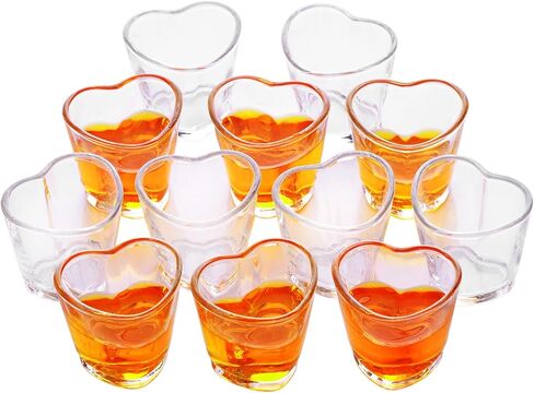 Shot Glasses, 1.5oz Heart Shaped Shot Glasses Set of 12/Soju Shot Glasses/Cute Shot Glasses/Bulk Shot Glasses/Tequila Shot Glasses/Pink Shot Glasses in Saudi Arabia