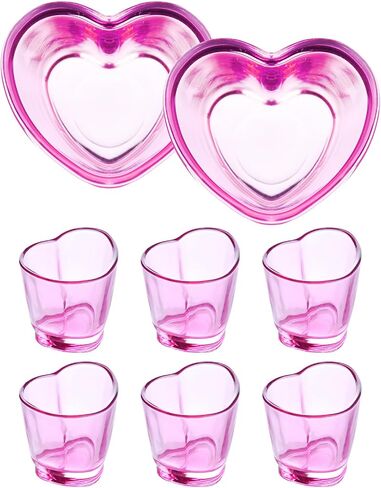 Shot Glasses, 1.5oz Heart Shaped Shot Glasses Set of 12/Soju Shot Glasses/Cute Shot Glasses/Bulk Shot Glasses/Tequila Shot Glasses/Pink Shot Glasses in Saudi Arabia