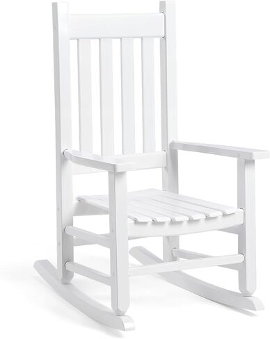 Child's Wood Porch Rocker - Perfect for Indoor or Outdoor All Weather Porch Rocker for Garden,Lawn,Balcony,Backyard and Patio Porch Rocker Use - Suitable for 6-10 Years Old (Natural) in Saudi Arabia