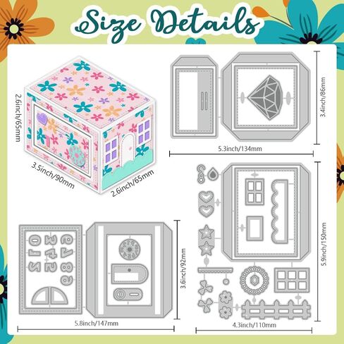 Chinese Building Cutting Dies, Carbon Steel Die Cuts Stencils Tower Pagoda and Temple Embossing Scrapbooking Template for Card Making Greeting Invitation Photo Album Gift Decor in Kuwait