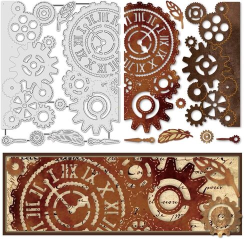 UNICRAFTALE 1Pcs Gear Metal Cutting Dies for Card Making Gear with Pointer Die Cuts Embossing Stencils Template Mould for Scrapbooking Supplies Handmade Crafts Scrapbook Album Decor in Kuwait