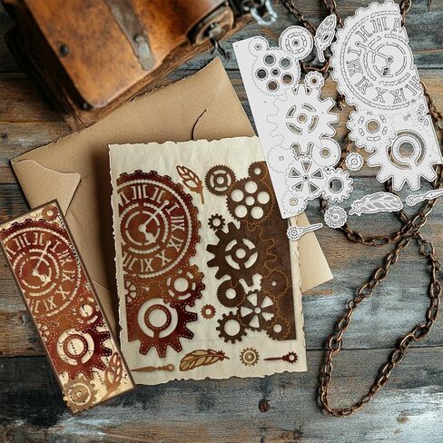 UNICRAFTALE 1Pcs Gear Metal Cutting Dies for Card Making Gear with Pointer Die Cuts Embossing Stencils Template Mould for Scrapbooking Supplies Handmade Crafts Scrapbook Album Decor in Kuwait