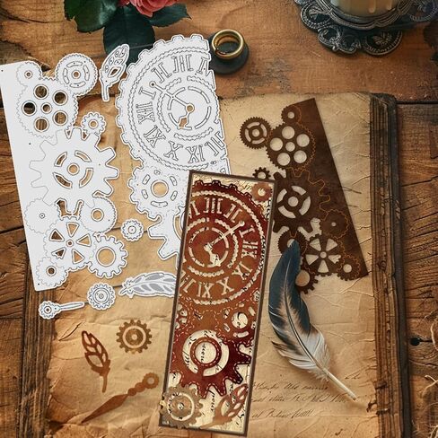 UNICRAFTALE 1Pcs Gear Metal Cutting Dies for Card Making Gear with Pointer Die Cuts Embossing Stencils Template Mould for Scrapbooking Supplies Handmade Crafts Scrapbook Album Decor in Kuwait