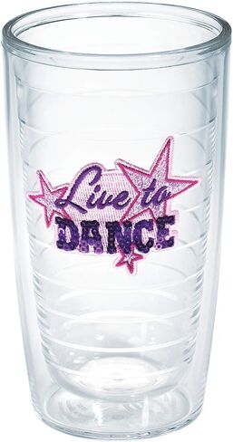 Tervis Live to Dance مصنوع في الولايات المتحدة الأمريكية كوب من البهلوان المعزول المزدوج يحافظ على المشروبات الباردة والساخنة ، 24 أوقية - غطاء فوتشا ، الترتر in Kuwait